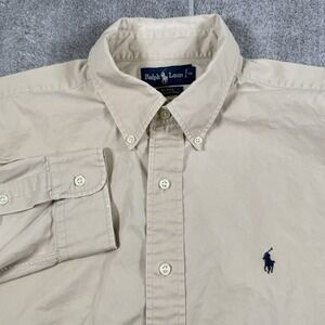 Ralph Lauren Blake Men's XL Cotton Beige‎ Long Sleeve Oxford Button Down Shirt